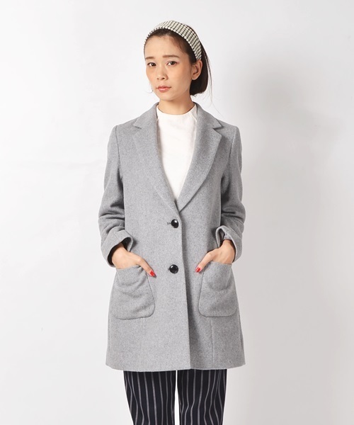 Khaju（カージュ）の「Khaju:チェスターコート□（チェスターコート・レディース・ブラック/ライトグレー・36/38）」の6枚目の写真