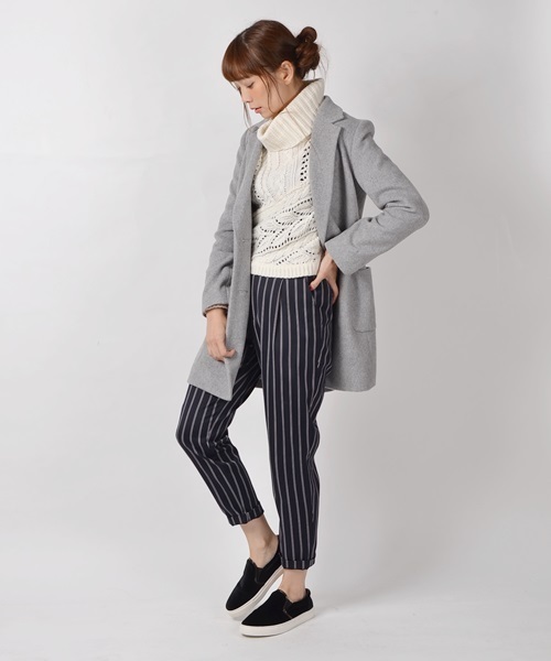 Khaju（カージュ）の「Khaju:チェスターコート□（チェスターコート・レディース・ブラック/ライトグレー・36/38）」の7枚目の写真