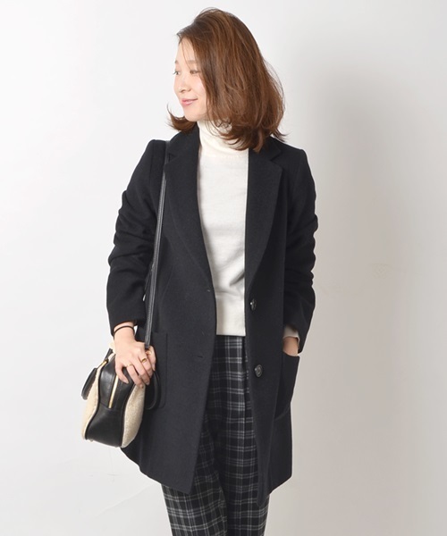 Khaju（カージュ）の「Khaju:チェスターコート□（チェスターコート・レディース・ブラック/ライトグレー・36/38）」の8枚目の写真