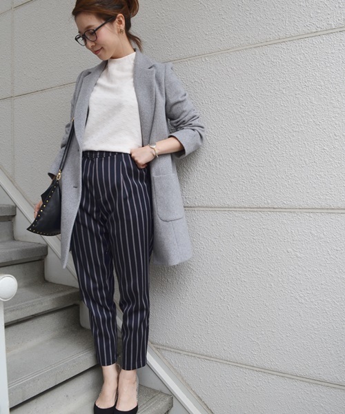 Khaju（カージュ）の「Khaju:チェスターコート□（チェスターコート・レディース・ブラック/ライトグレー・36/38）」の9枚目の写真