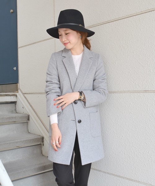 Khaju（カージュ）の「Khaju:チェスターコート□（チェスターコート・レディース・ブラック/ライトグレー・36/38）」の11枚目の写真