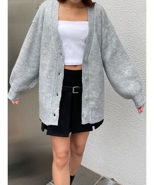 EMODA（エモダ）の「【WEB限定】カラーシャギーパフカーディガン（カーディガン/ボレロ・レディース・グレー/ブラック/ブラウン/ブルー/ピンク・FREE）」の8枚目の写真