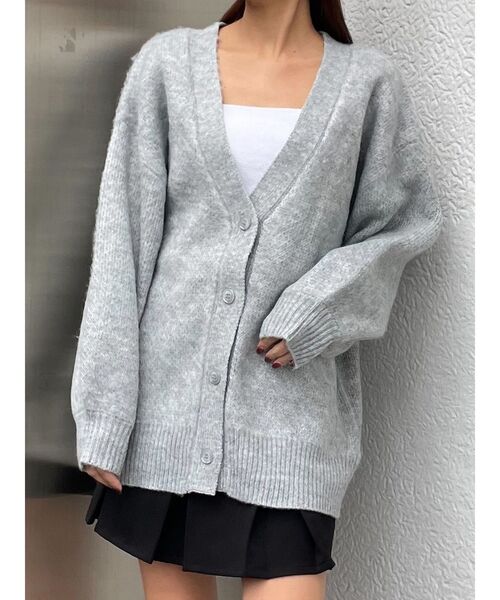 EMODA（エモダ）の「【WEB限定】カラーシャギーパフカーディガン（カーディガン/ボレロ・レディース・グレー/ブラック/ブラウン/ブルー/ピンク・FREE）」の10枚目の写真