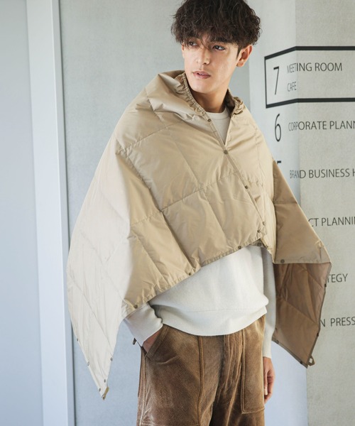 NANO universe(ナノユニバース)の「「西川ダウン(R)」撥水ユーティリティーダウンブランケット(ストール/ショール・メンズ・ダークネイビー/モカ/ブラック・FREE)」の22枚目の写真