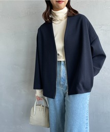 JEANS FACTORY Clothes（ジーンズファクトリークローズ）の「[Jeans Factory Clothes/ジーンズファクトリークローズ] ウールライク ノーカラージップブルゾン（ノーカラージャケット）」