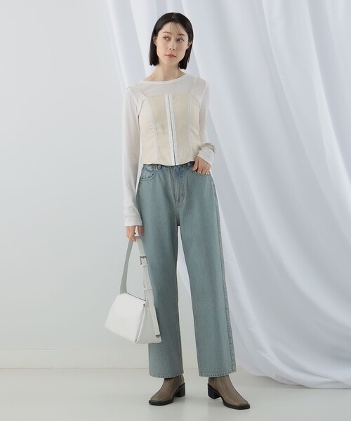 Ray BEAMS(レイビームス)の「Ray BEAMS / ジャカード ビスチェ キャミソール(キャミソール・レディース・ブラック/ホワイト系その他6・1/0)」の3枚目の写真