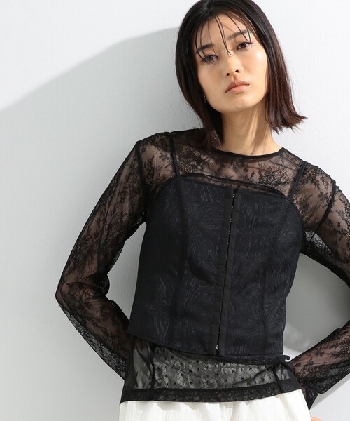 Ray BEAMS(レイビームス)の「Ray BEAMS / ジャカード ビスチェ キャミソール(キャミソール・レディース・ブラック/ホワイト系その他6・1/0)」の16枚目の写真