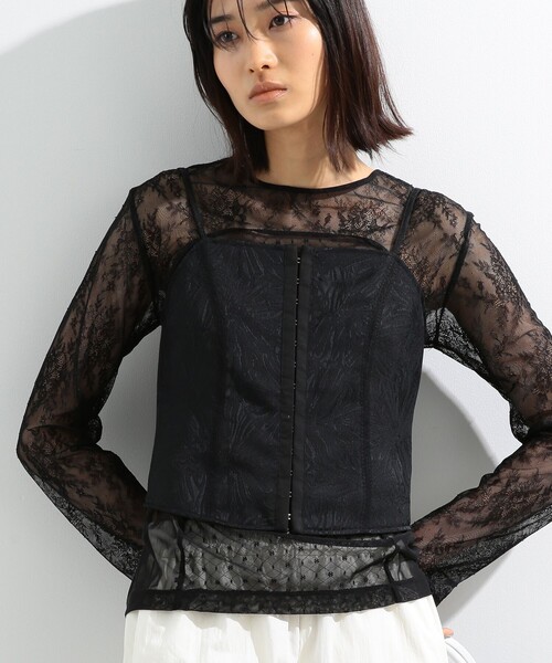 Ray BEAMS(レイビームス)の「Ray BEAMS / ジャカード ビスチェ キャミソール(キャミソール・レディース・ブラック/ホワイト系その他6・1/0)」の17枚目の写真