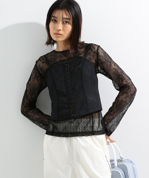 Ray BEAMS(レイビームス)の「Ray BEAMS / ジャカード ビスチェ キャミソール(キャミソール・レディース・ブラック/ホワイト系その他6・1/0)」の18枚目の写真