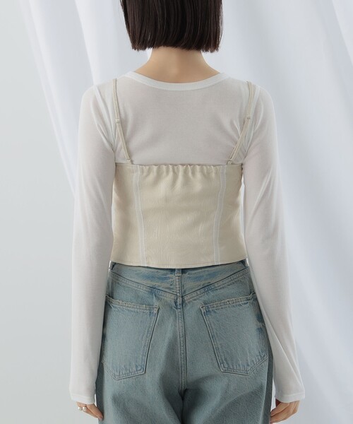 Ray BEAMS(レイビームス)の「Ray BEAMS / ジャカード ビスチェ キャミソール(キャミソール・レディース・ブラック/ホワイト系その他6・1/0)」の9枚目の写真