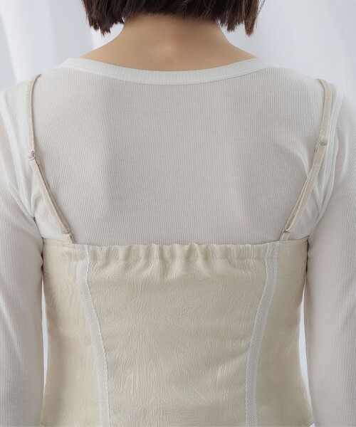 Ray BEAMS(レイビームス)の「Ray BEAMS / ジャカード ビスチェ キャミソール(キャミソール・レディース・ブラック/ホワイト系その他6・1/0)」の10枚目の写真