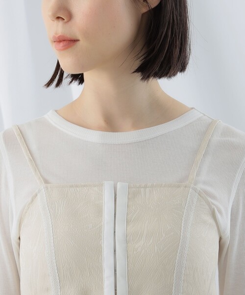 Ray BEAMS(レイビームス)の「Ray BEAMS / ジャカード ビスチェ キャミソール(キャミソール・レディース・ブラック/ホワイト系その他6・1/0)」の11枚目の写真