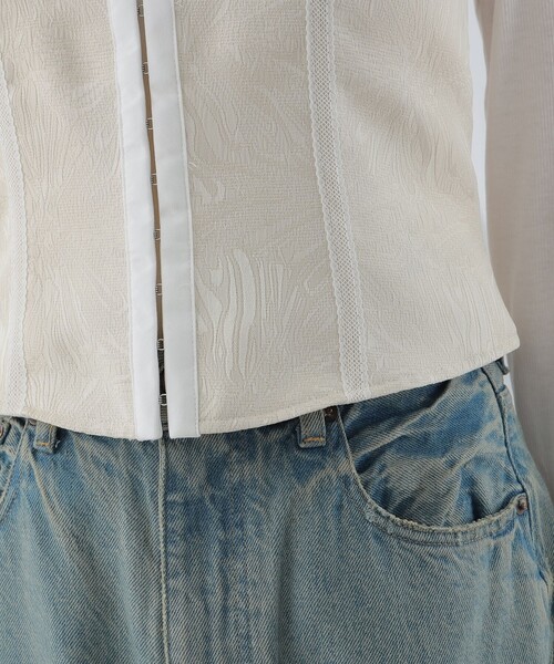 Ray BEAMS(レイビームス)の「Ray BEAMS / ジャカード ビスチェ キャミソール(キャミソール・レディース・ブラック/ホワイト系その他6・1/0)」の12枚目の写真