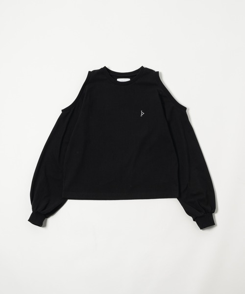 17HR（セブンティーンアワーズ）の「オープンショルダースリーブロンT（Tシャツ/カットソー・レディース・ホワイト/チャコールグレー/ブラック・FREE）」の2枚目の写真