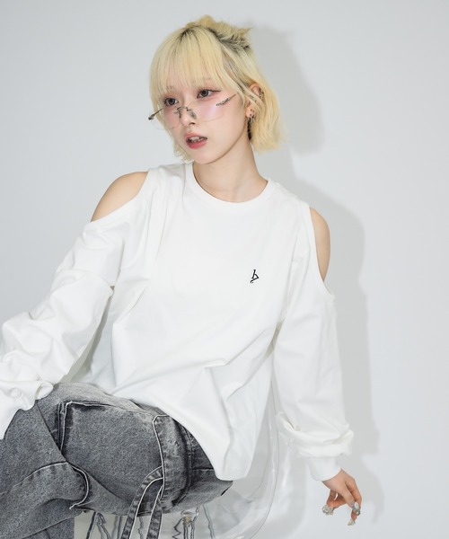 DIESEL ショルダーオープン ロングカットソー ロングTシャツ A08674_0CJAC_7CC_E.jpg