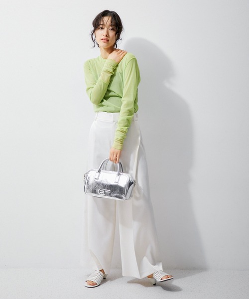 ADAM ET ROPE'(アダムエロペ)の「【逸品】シアーロンT(Tシャツ/カットソー・レディース・ピンク/グレー系その他/ライトグリーン・FREE)」の6枚目の写真