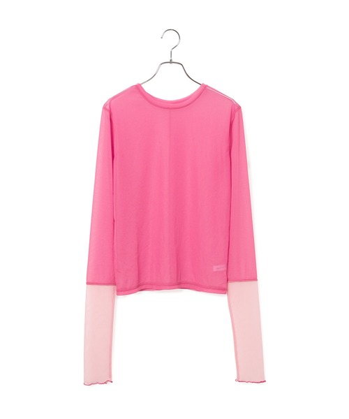 ADAM ET ROPE'(アダムエロペ)の「【逸品】シアーロンT(Tシャツ/カットソー・レディース・ピンク/グレー系その他/ライトグリーン・FREE)」の11枚目の写真