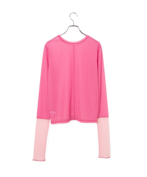 ADAM ET ROPE'(アダムエロペ)の「【逸品】シアーロンT(Tシャツ/カットソー・レディース・ピンク/グレー系その他/ライトグリーン・FREE)」の12枚目の写真