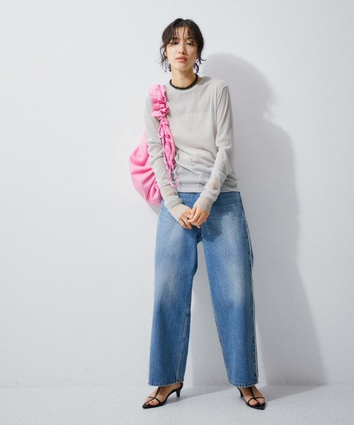 ADAM ET ROPE'(アダムエロペ)の「【逸品】シアーロンT(Tシャツ/カットソー・レディース・ピンク/グレー系その他/ライトグリーン・FREE)」の21枚目の写真