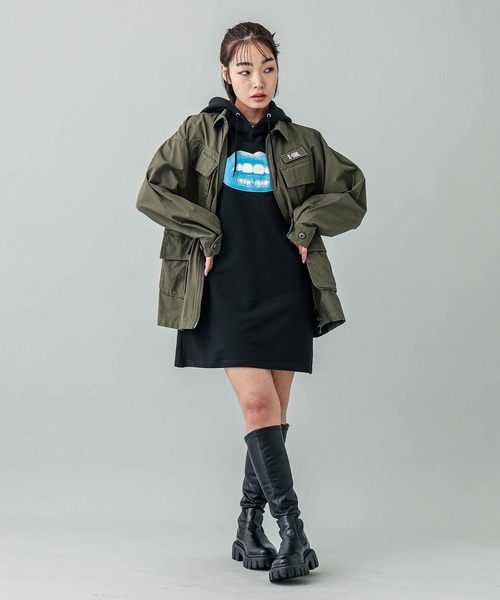 X-girl（エックスガール）の「LIP DRESS（ワンピース・レディース・ブラック/ホワイト・S/M）」の15枚目の写真