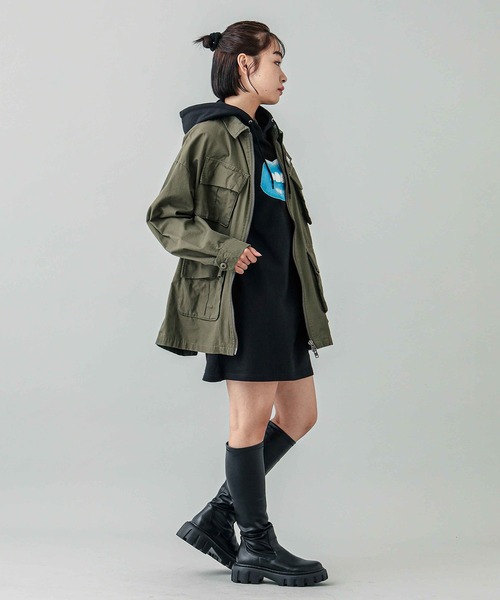 X-girl（エックスガール）の「LIP DRESS（ワンピース・レディース・ブラック/ホワイト・S/M）」の13枚目の写真