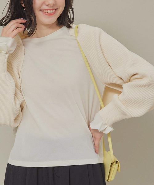 ROPE' PICNIC(ロペピクニック)の「スポンディッシュショートカーディガン(カーディガン/ボレロ・レディース・ネイビー/キナリ・38)」の17枚目の写真
