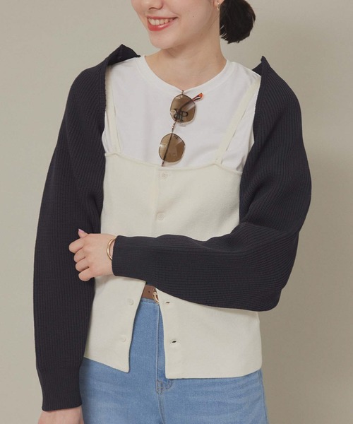 ROPE' PICNIC(ロペピクニック)の「スポンディッシュショートカーディガン(カーディガン/ボレロ・レディース・ネイビー/キナリ・38)」の20枚目の写真