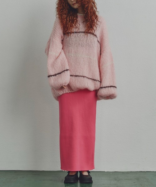 CREOLME（クレオルム）の「(CREOLME)リブニットスカート（スカート・レディース・ピンク/ブラック/グリーン/パープル/グリーン系その他・SMALL/MEDIUM）」の15枚目の写真