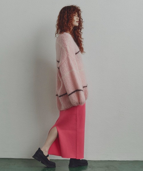 CREOLME（クレオルム）の「(CREOLME)リブニットスカート（スカート・レディース・ピンク/ブラック/グリーン/パープル/グリーン系その他・SMALL/MEDIUM）」の16枚目の写真