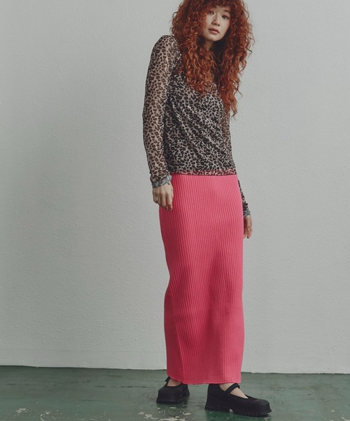 CREOLME（クレオルム）の「(CREOLME)リブニットスカート（スカート・レディース・ピンク/ブラック/グリーン/パープル/グリーン系その他・SMALL/MEDIUM）」の17枚目の写真