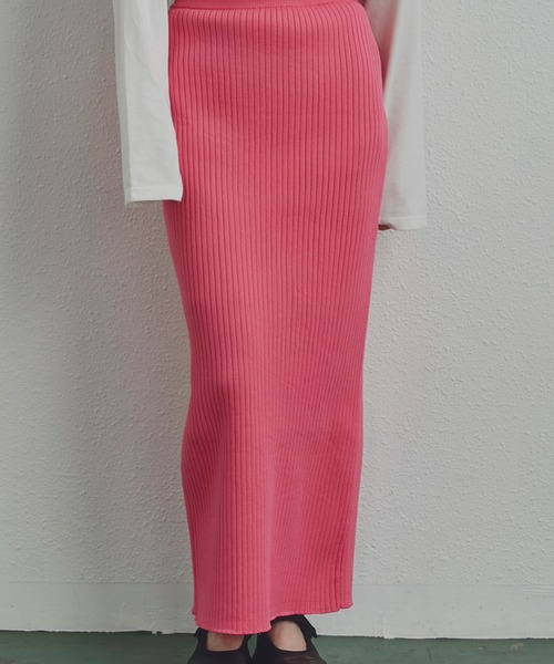CREOLME（クレオルム）の「(CREOLME)リブニットスカート（スカート・レディース・ピンク/ブラック/グリーン/パープル/グリーン系その他・SMALL/MEDIUM）」の18枚目の写真