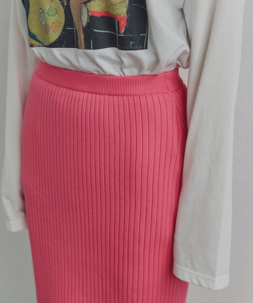CREOLME（クレオルム）の「(CREOLME)リブニットスカート（スカート・レディース・ピンク/ブラック/グリーン/パープル/グリーン系その他・SMALL/MEDIUM）」の21枚目の写真