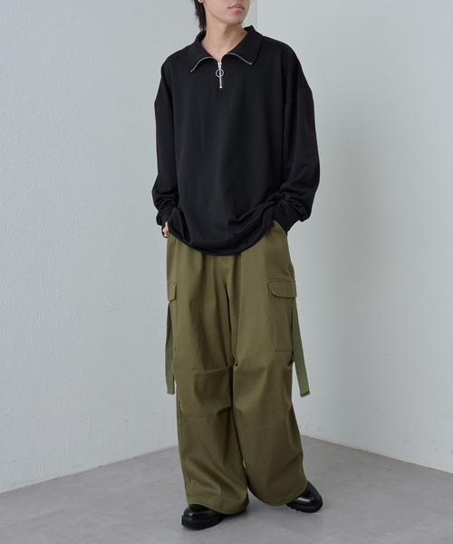 COLONY 2139(コロニートゥーワンスリーナイン)の「G.Y.M リンバーダンボールハーフジップ(Tシャツ/カットソー・メンズ・ホワイト/ブラック・MEDIUM/LARGE)」の6枚目の写真