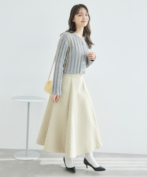 ROPE' PICNIC（ロペピクニック）の「【一部店舗限定】2WAY/ラメフェザーカーディガン（カーディガン/ボレロ・レディース・チャコールグレー/グレー/キナリ・38）」の6枚目の写真