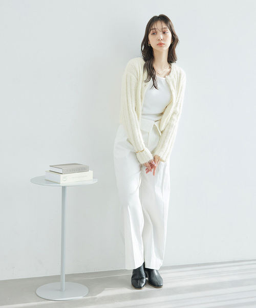 ROPE' PICNIC（ロペピクニック）の「【一部店舗限定】2WAY/ラメフェザーカーディガン（カーディガン/ボレロ・レディース・チャコールグレー/グレー/キナリ・38）」の10枚目の写真