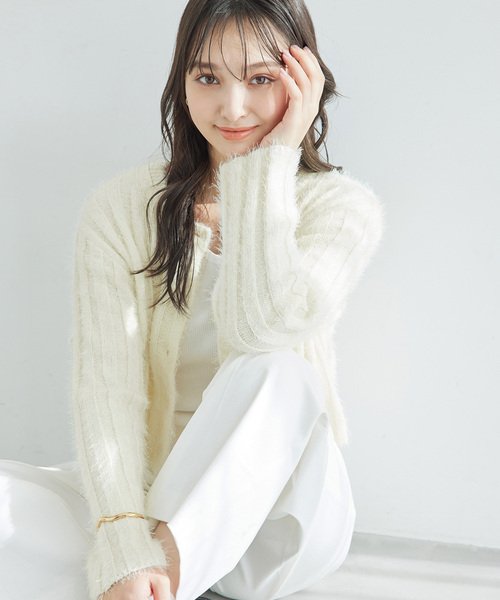 ROPE' PICNIC（ロペピクニック）の「【一部店舗限定】2WAY/ラメフェザーカーディガン（カーディガン/ボレロ・レディース・チャコールグレー/グレー/キナリ・38）」の20枚目の写真