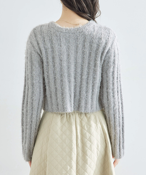 ROPE' PICNIC（ロペピクニック）の「【一部店舗限定】2WAY/ラメフェザーカーディガン（カーディガン/ボレロ・レディース・チャコールグレー/グレー/キナリ・38）」の21枚目の写真