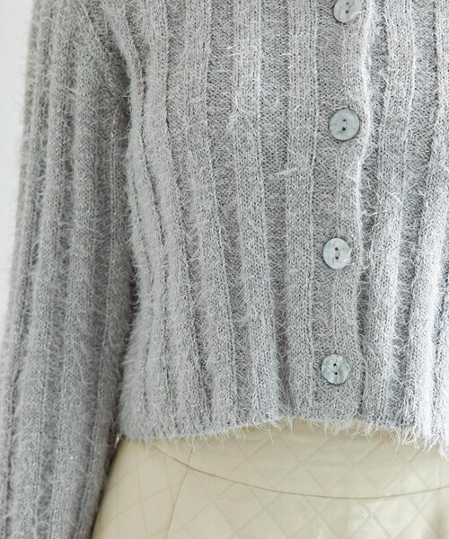 ROPE' PICNIC（ロペピクニック）の「【一部店舗限定】2WAY/ラメフェザーカーディガン（カーディガン/ボレロ・レディース・チャコールグレー/グレー/キナリ・38）」の16枚目の写真