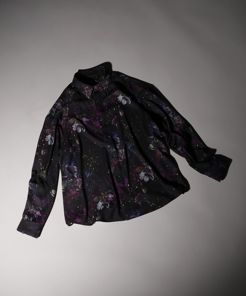 HARE(ハレ)の「【UNDER GROUND MODE】スプラッシュガラシャツ(HARE)(シャツ/ブラウス・メンズ・ブラック/ホワイト・MEDIUM/SMALL)」の1枚目の写真