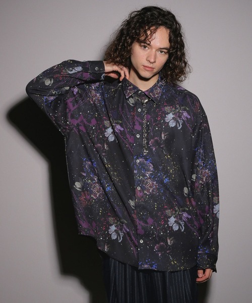 HARE(ハレ)の「【UNDER GROUND MODE】スプラッシュガラシャツ(HARE)(シャツ/ブラウス・メンズ・ブラック/ホワイト・MEDIUM/SMALL)」の9枚目の写真