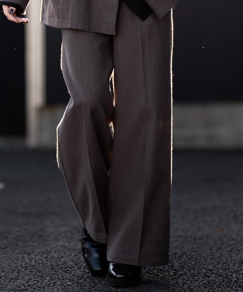 CLEL】Soft W Similar Gabardine Straight pants/ソフトウールシ