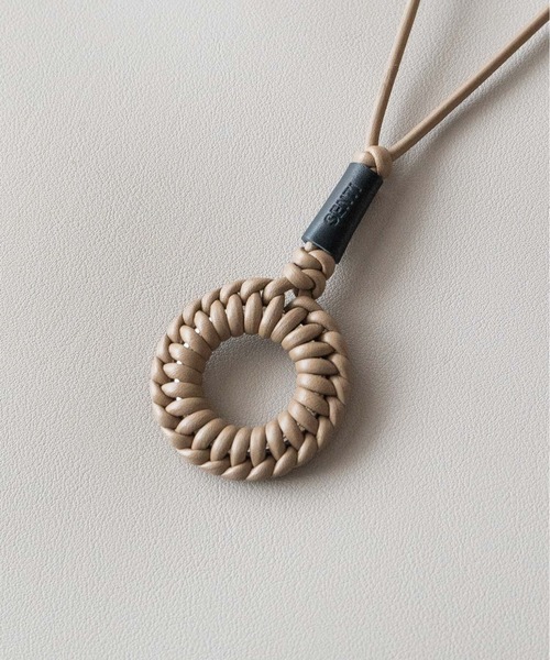 Senti（センティ）の「SENTI センティ / LEATHER BRAID CIRCLE NECKLACE レザーブレイドサークルネックレス / 2024（ネックレス・メンズ・キャメル/ブラック/アイボリー・FREE）」の3枚目の写真