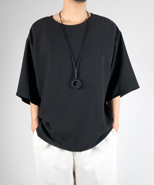 Senti（センティ）の「SENTI センティ / LEATHER BRAID CIRCLE NECKLACE レザーブレイドサークルネックレス / 2024（ネックレス・メンズ・キャメル/ブラック/アイボリー・FREE）」の7枚目の写真