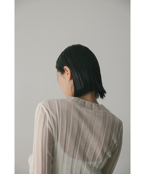 STYLEMIXER（スタイルミキサー）の「シアーソルベワイドリブニット（ニット/セーター・レディース・グリーン/ブラック/オレンジ系その他/ホワイト・FREE）」の11枚目の写真