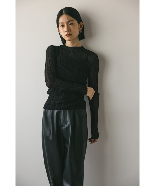 STYLEMIXER（スタイルミキサー）の「シアーソルベワイドリブニット（ニット/セーター・レディース・グリーン/ブラック/オレンジ系その他/ホワイト・FREE）」の17枚目の写真