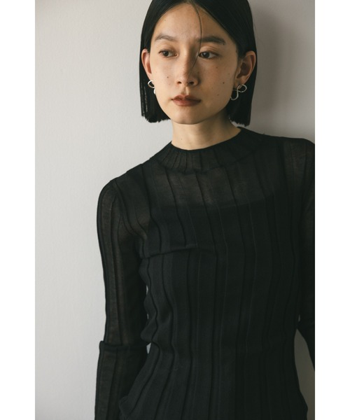 STYLEMIXER（スタイルミキサー）の「シアーソルベワイドリブニット（ニット/セーター・レディース・グリーン/ブラック/オレンジ系その他/ホワイト・FREE）」の18枚目の写真