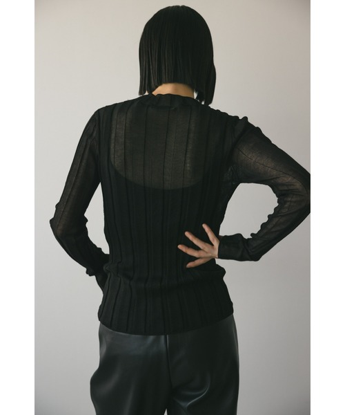 STYLEMIXER（スタイルミキサー）の「シアーソルベワイドリブニット（ニット/セーター・レディース・グリーン/ブラック/オレンジ系その他/ホワイト・FREE）」の21枚目の写真