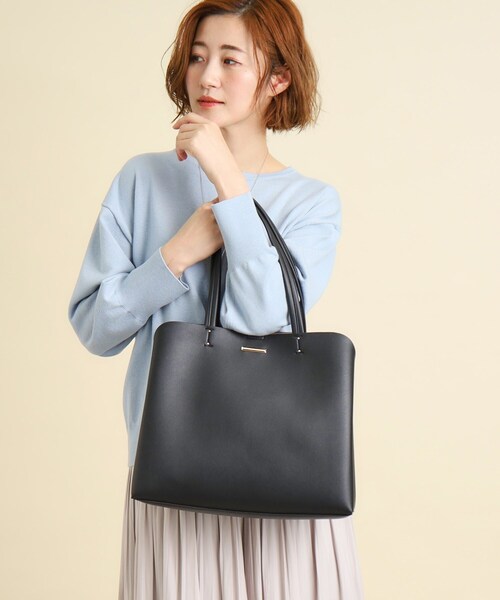 grove(グローブ)の「◆【人間工学/A4/お仕事】あおりプレートA4トート(トートバッグ・レディース・ブラック/ライトグレー/ピンク・00)」の4枚目の写真