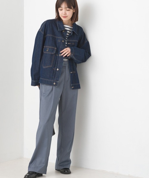 OMNES（オムネス）の「ユニセックスビッグシルエット デニムジャケット（デニムジャケット・レディース・ブルー系その他/ホワイト系その他/ワンウォッシュ・XX-LARGE/X-LARGE/LARGE/MEDIUM）」の18枚目の写真