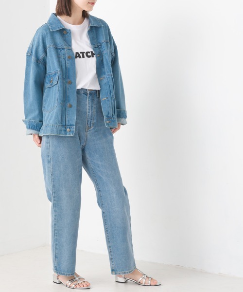 OMNES（オムネス）の「ユニセックスビッグシルエット デニムジャケット（デニムジャケット・レディース・ブルー系その他/ホワイト系その他/ワンウォッシュ・XX-LARGE/X-LARGE/LARGE/MEDIUM）」の14枚目の写真